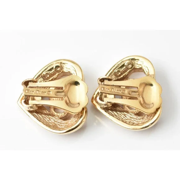 Dior Christian Dior Vintage Heart Motif Earrings Metal Earrings